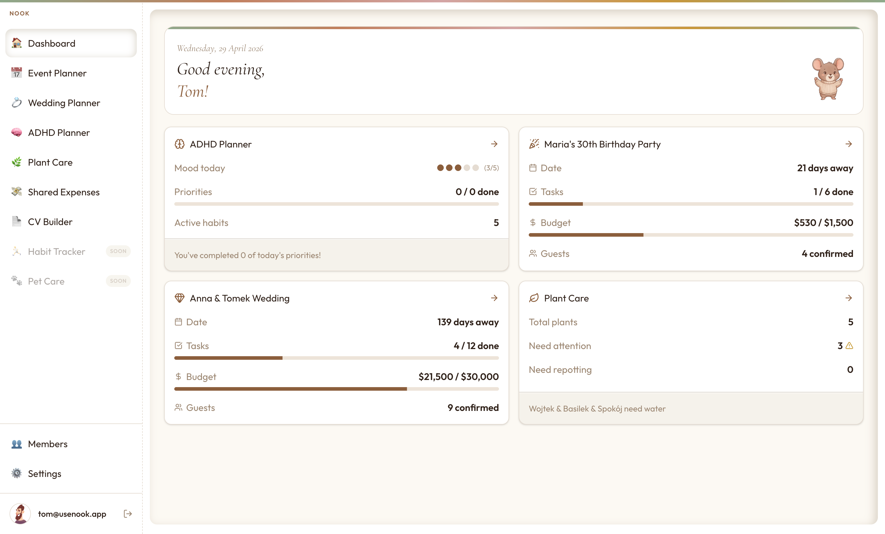 Dashboard screenshot