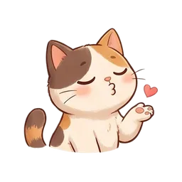 Nook the cat sticker: blowing kiss