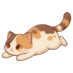 Nook the cat sticker: crouching