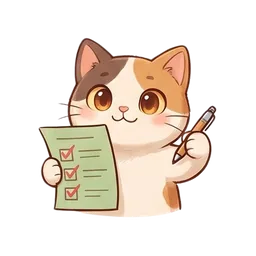 Nook the cat sticker: holding checklist
