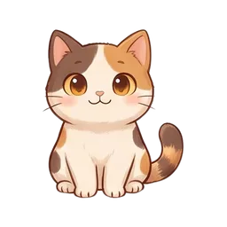 Nook the cat sticker: neutral smile
