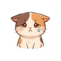 Nook the cat sticker: sad tear