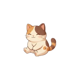 Nook the cat sticker: sitting happy