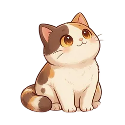 Nook the cat sticker: sitting looking up