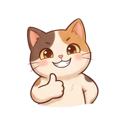 Nook the cat sticker: thumbs up
